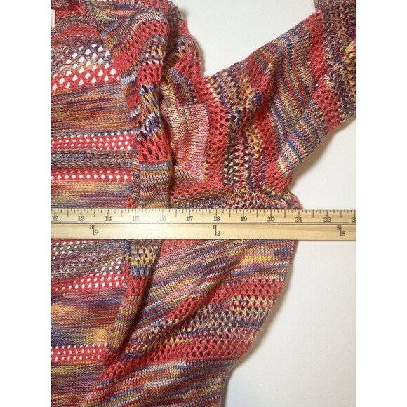 Studio JPR Open Front Cardigan Multi-Color Open Knit Boho Women's LARGE - Picture 10 of 11